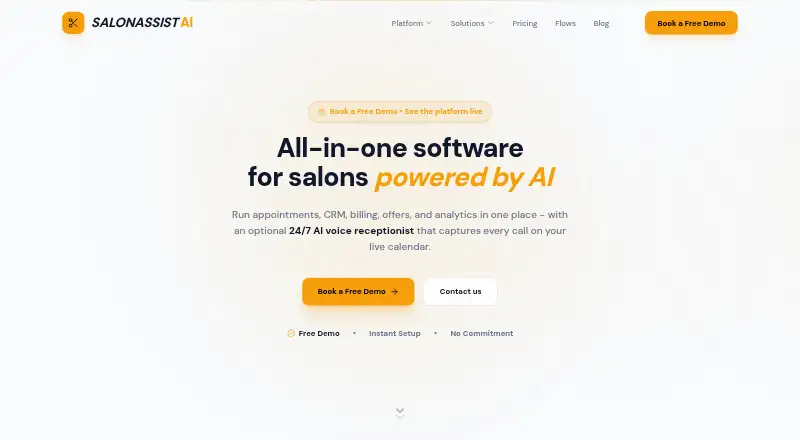 SalonAssist AI's own site