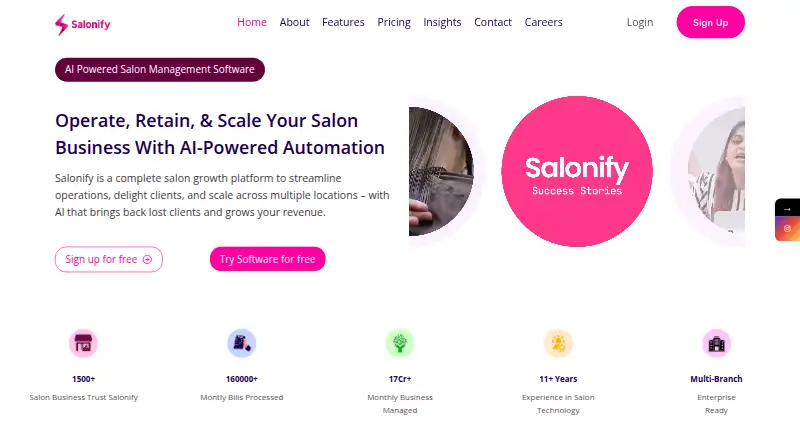 Salonify's own site