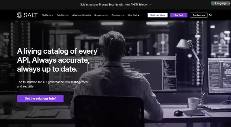Salt Security API Inventory's own site