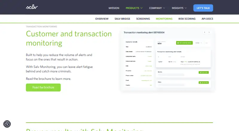 Salv Monitoring's own site