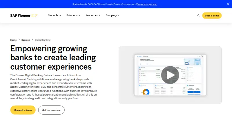 SAP Fioneer Digital Banking's own site