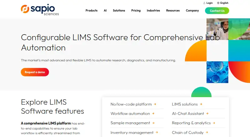 Sapio LIMS's own site