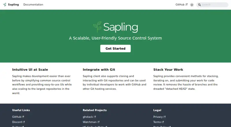 Sapling SCM's own site