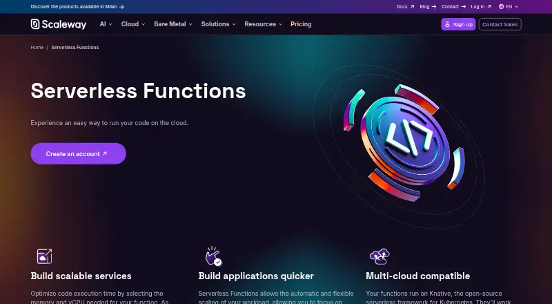 Scaleway Functions's own site
