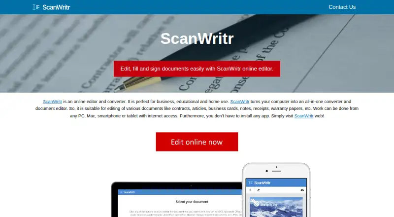 ScanWritr's own site