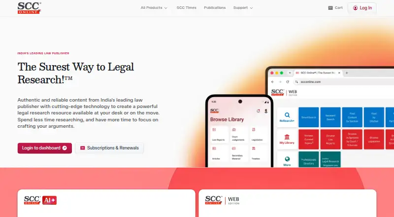 SCC Online's own site