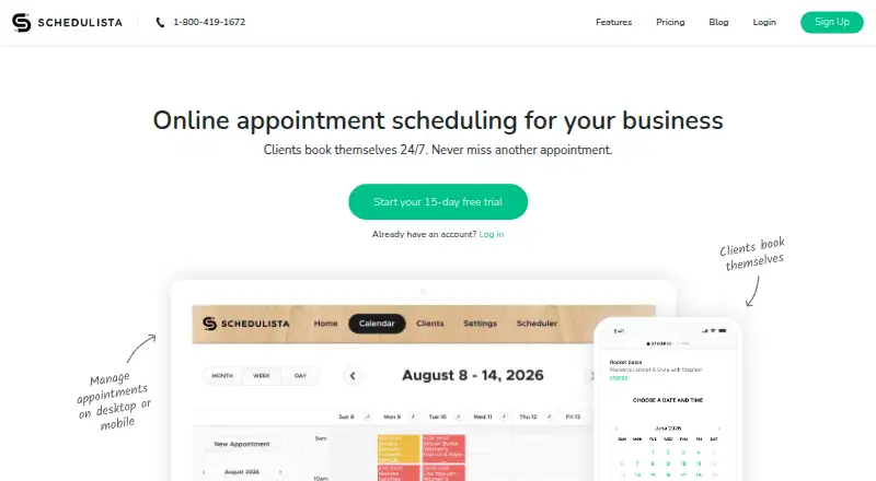 Schedulista's own site