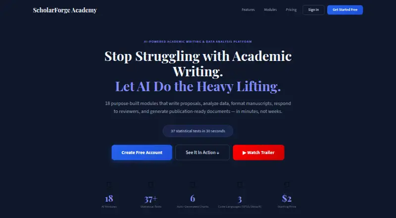 ScholarForge Paraphraser's own site