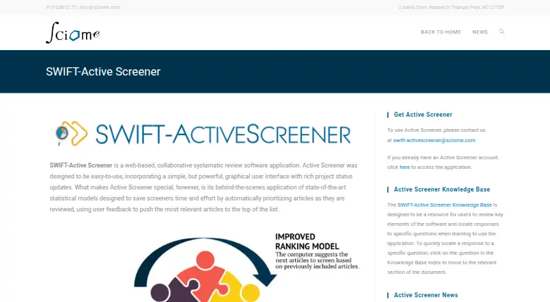SWIFT-Active Screener's own site