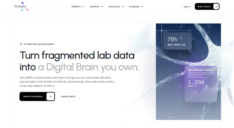 Scispot's own site