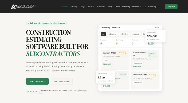 ScopeTakeoff's own site
