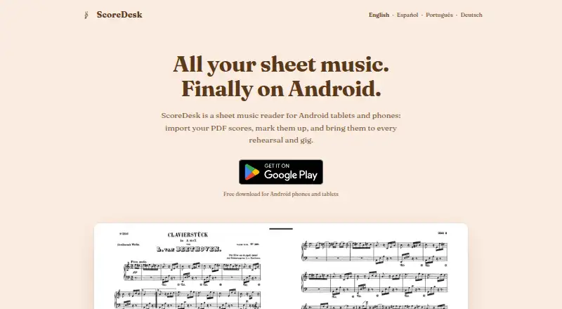 ScoreDesk's own site