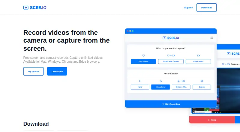 Scre.io's own site