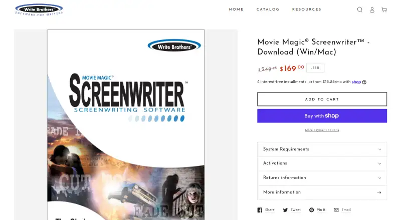 Movie Magic Screenwriter's own site