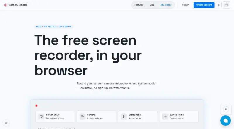 ScreenRecord.in's own site
