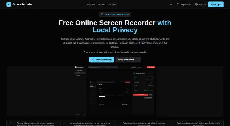 Screen Recorder's own site
