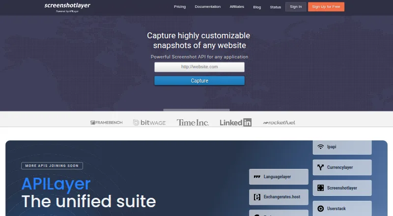 ScreenshotLayer's own site