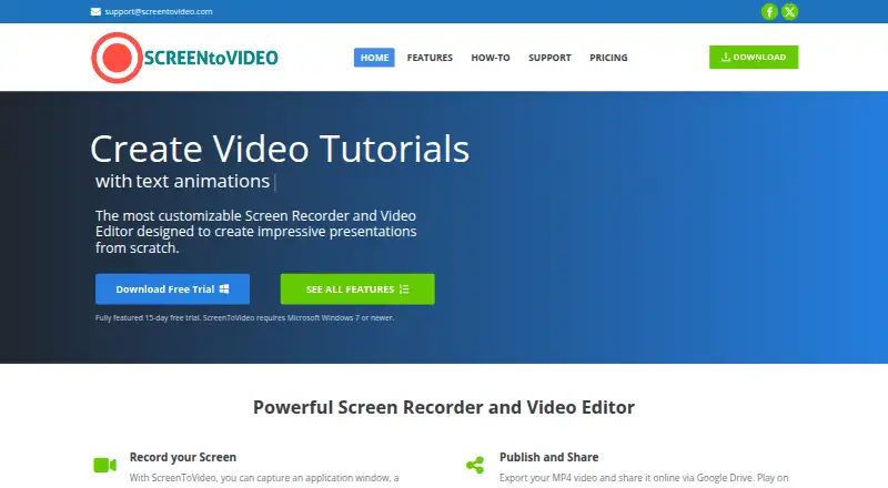 ScreenToVideo's own site