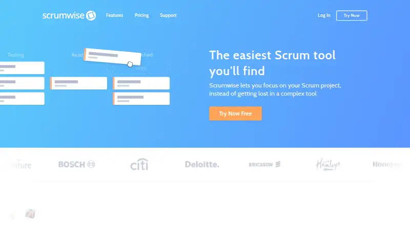 Scrumwise's own site