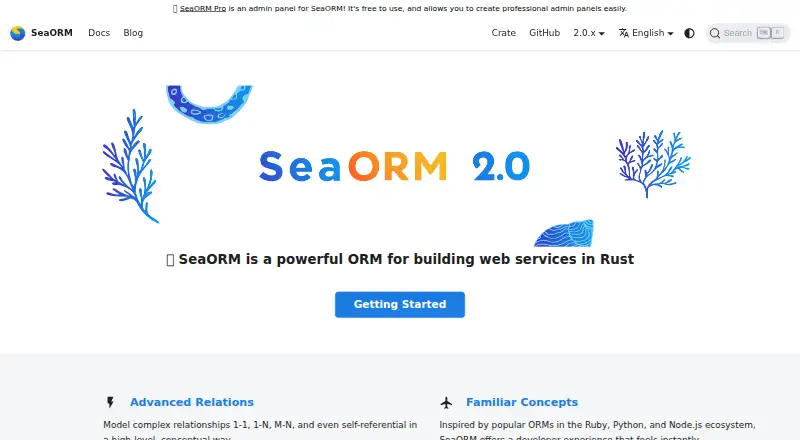 SeaORM's own site