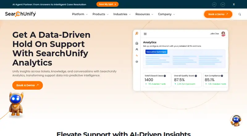 SearchUnify Analytics's own site