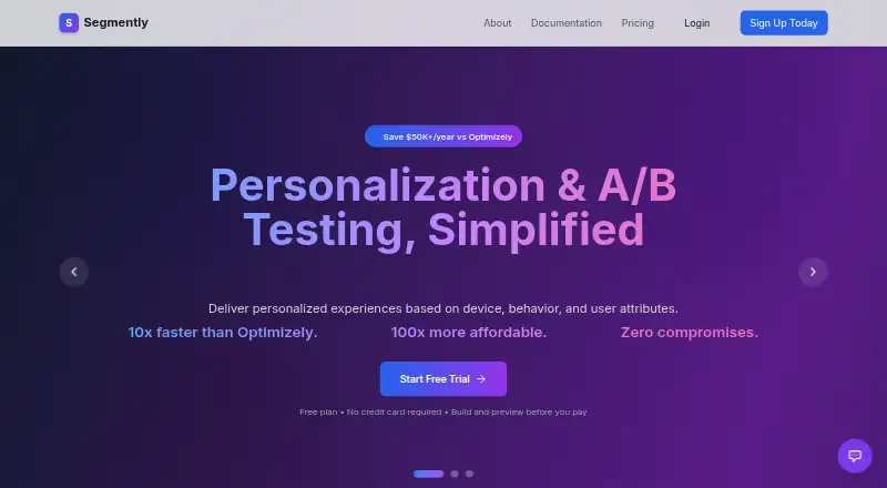 Segmently's own site