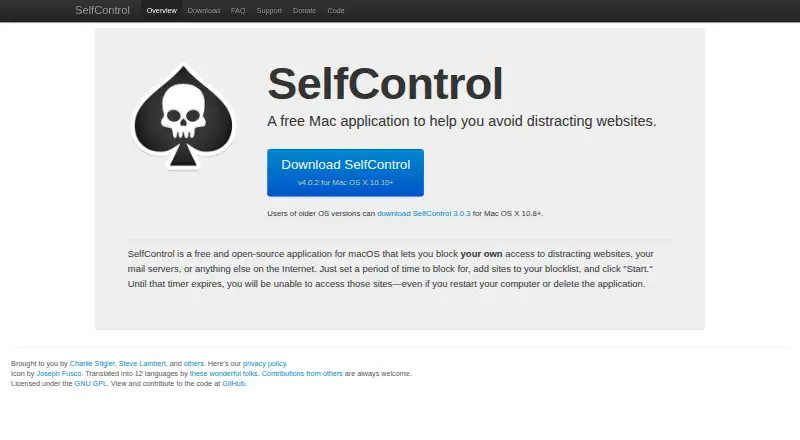 SelfControl's own site