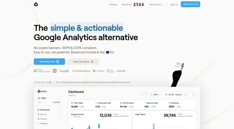 Seline Analytics's own site