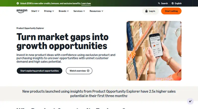 Amazon Product Opportunity Explorer's own site