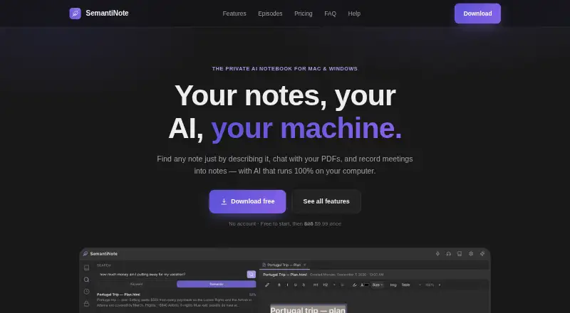 SemantiNote's own site