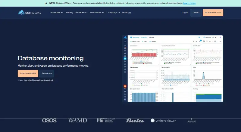 Sematext Database Monitoring's own site