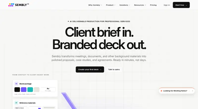 Sembly AI's own site