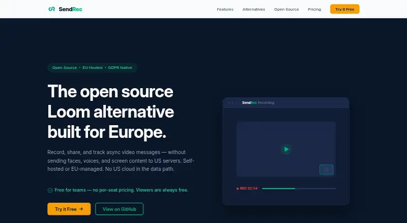 SendRec's own site