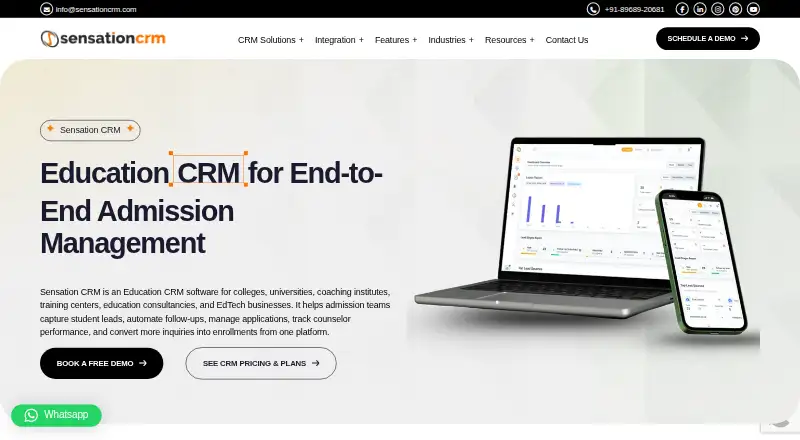 Sensation CRM's own site