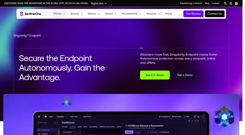 SentinelOne Singularity Mobile's own site