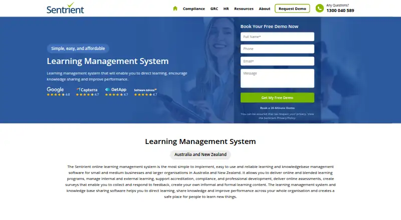 Sentrient LMS's own site