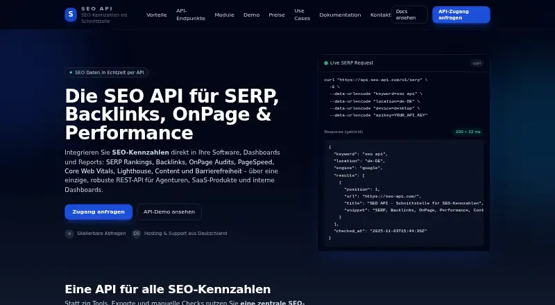 SEO API's own site