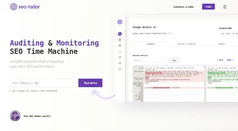 SEORadar's own site