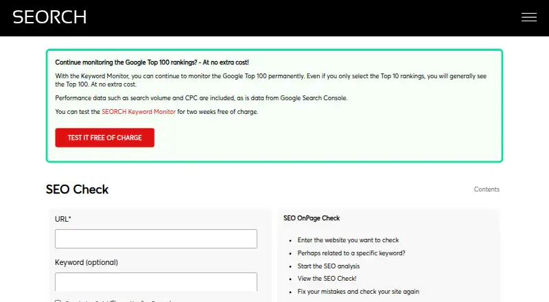 SEORCH's own site