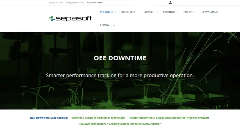 Sepasoft OEE Downtime's own site