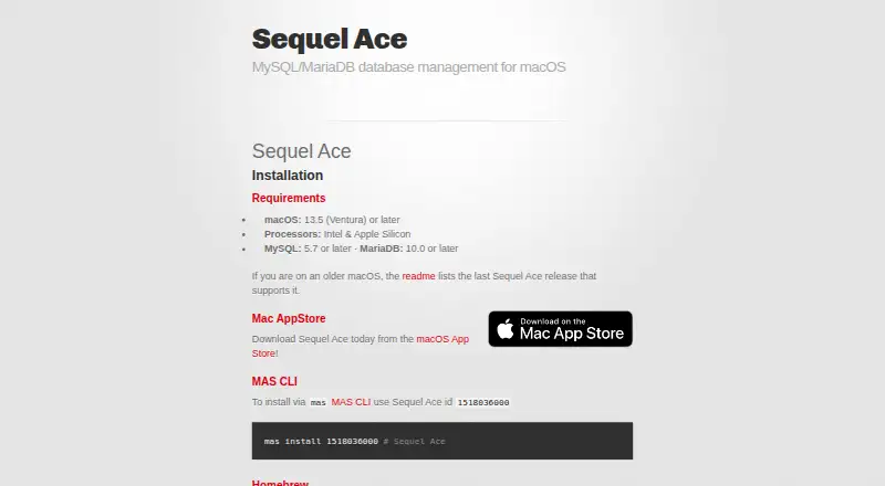 Sequel Ace's own site