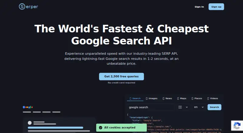 Serper's own site