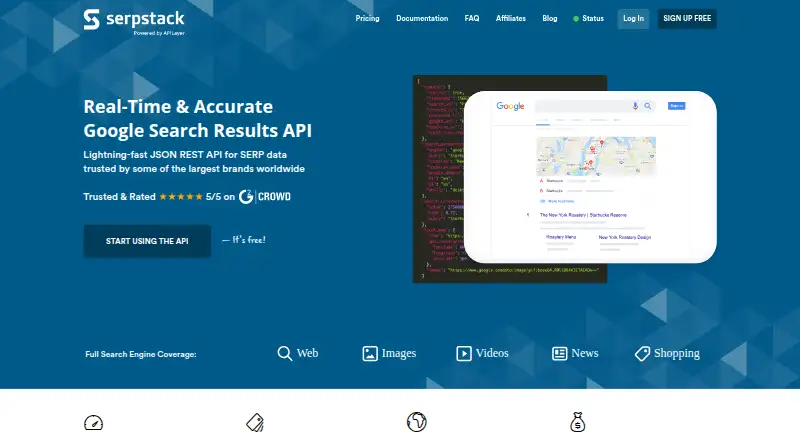 Serpstack's own site
