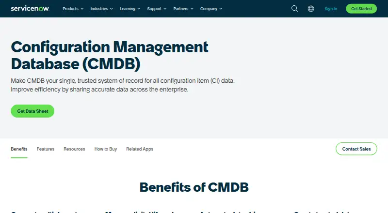 ServiceNow CMDB's own site