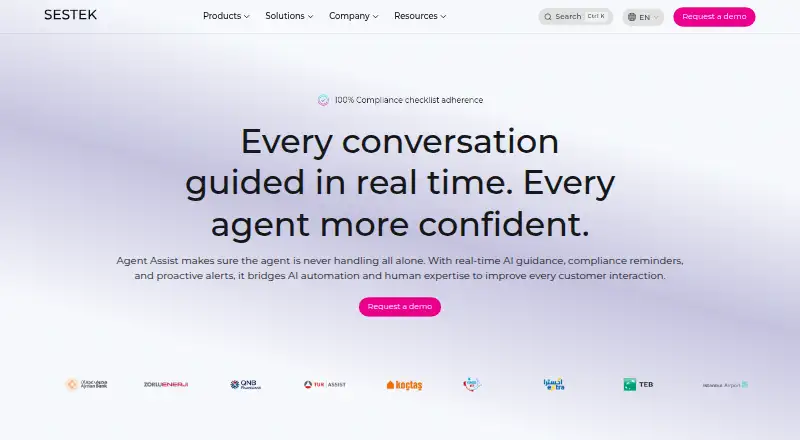 SESTEK Agent Assist's own site
