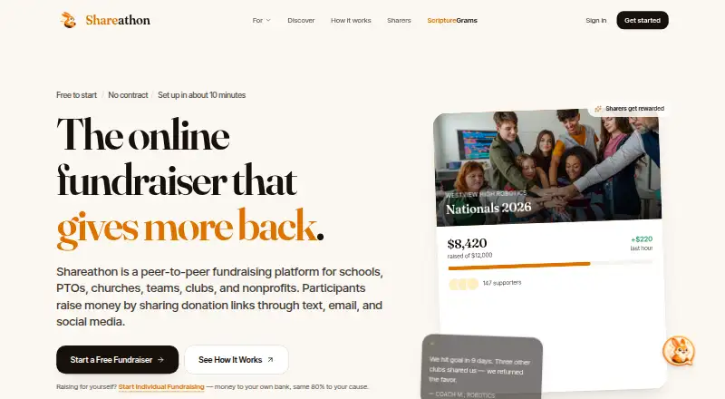 Shareathon's own site