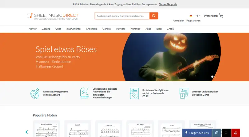 Sheet Music Direct's own site