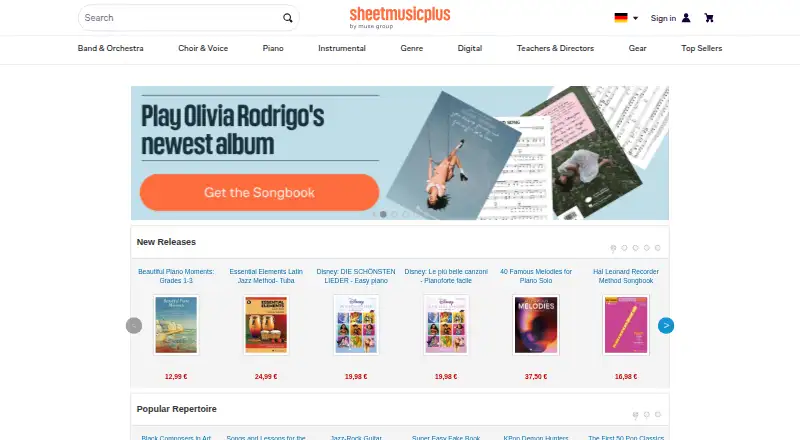 Sheet Music Plus's own site