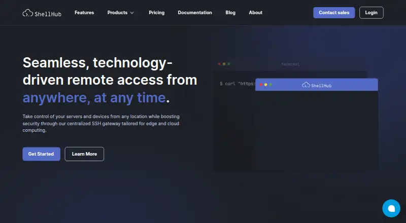 ShellHub's own site