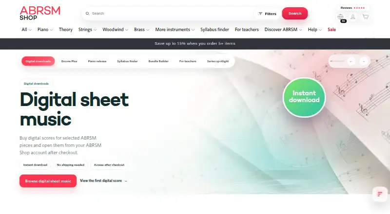 ABRSM Shop Digital Sheet Music's own site